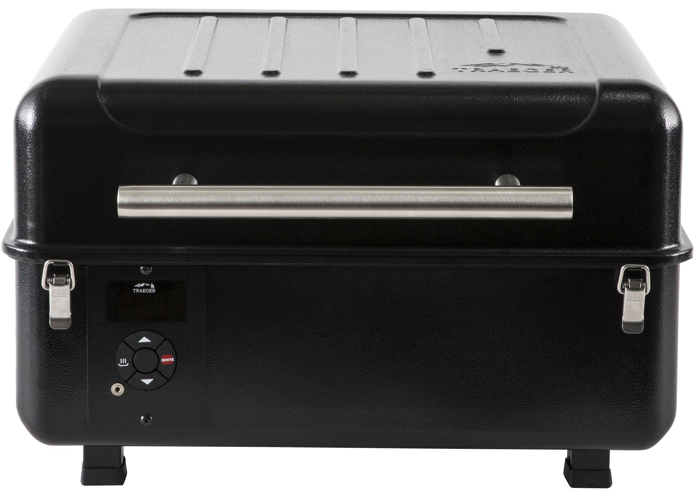 Black Portable Wood Pellet Grill and Smoker with Digital Controller