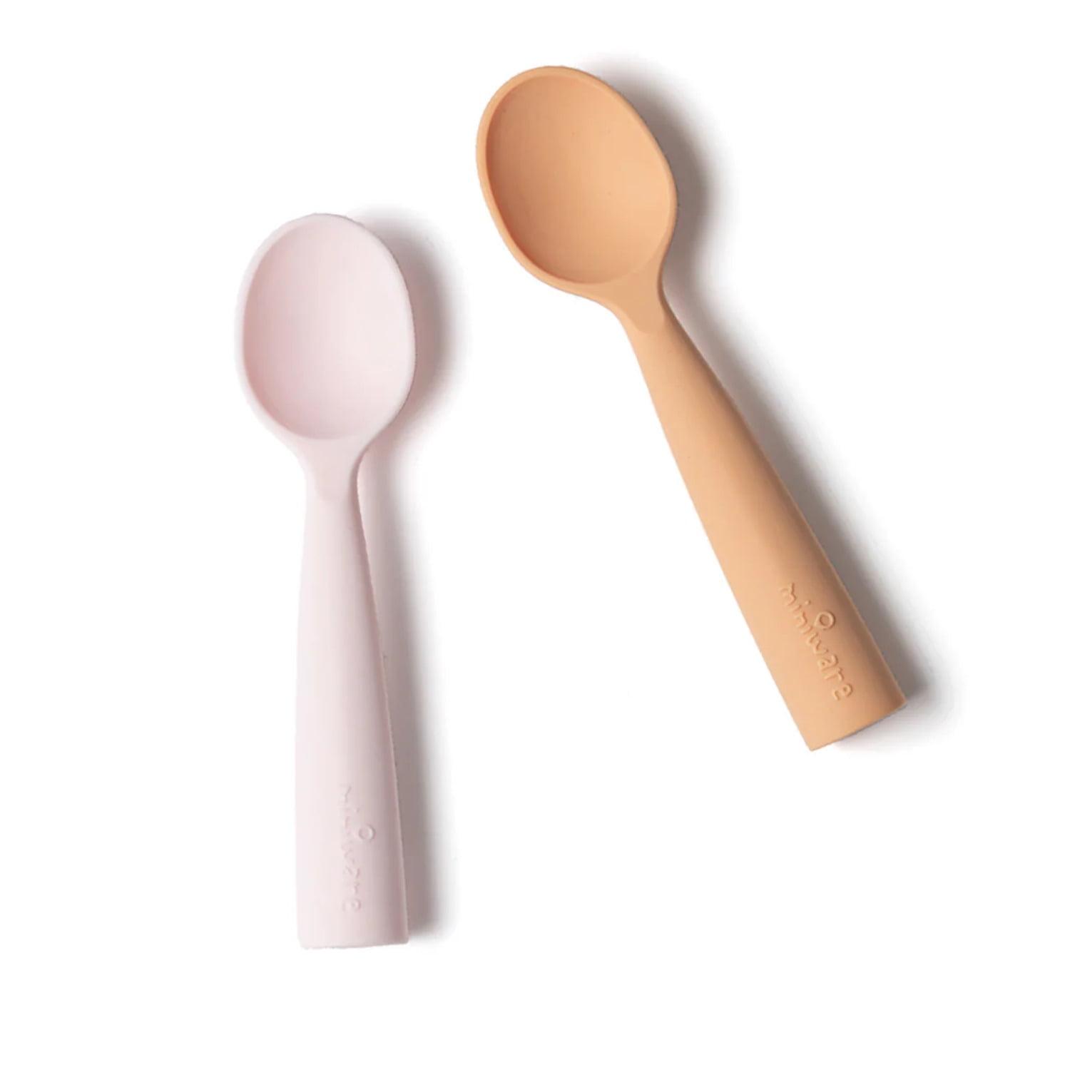 Cotton Candy and Toffee Silicone Baby Training Spoon Set