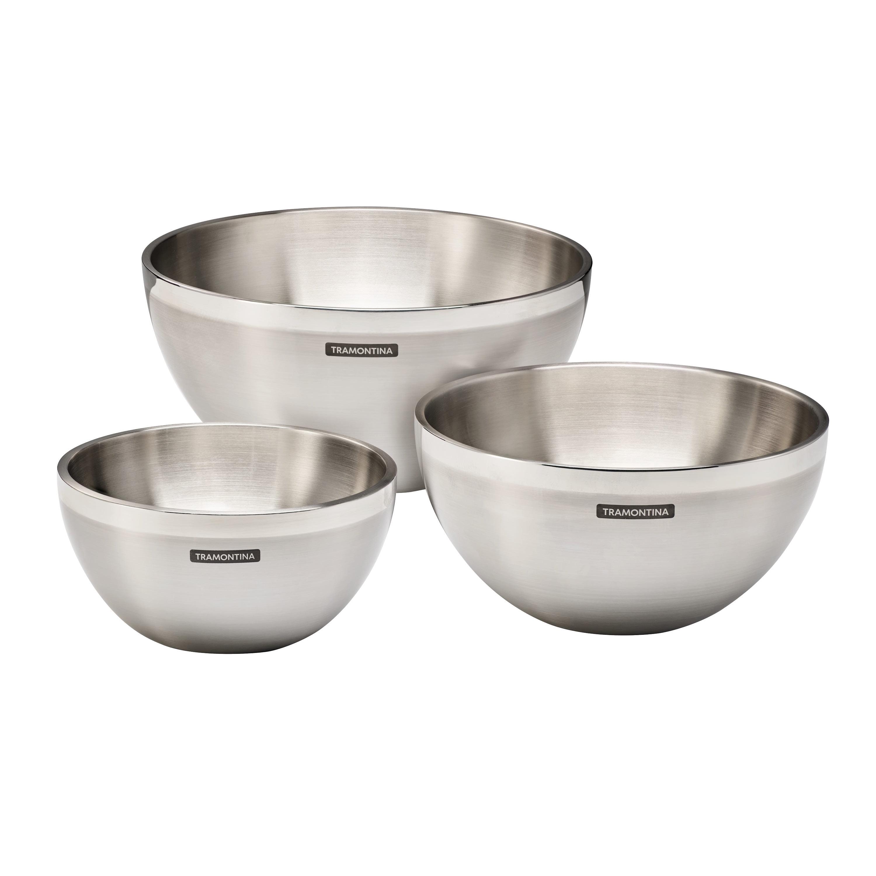 Tramontina Double-Wall Stainless Steel Mixing Bowl Set