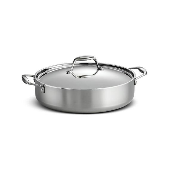 Tramontina Tramontina Signature Tri-Ply Clad Stainless Steel 6-Quart Braiser Pan with Lid, Induction-Ready, Dishwasher-Safe, NSF-Certified, Made in Brazil