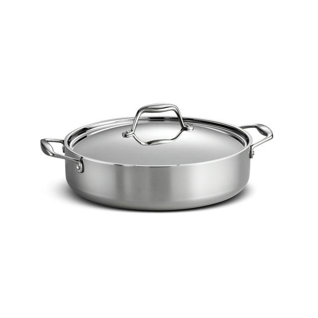 Tramontina Tramontina Signature Tri-Ply Clad Stainless Steel 6-Quart Braiser Pan with Lid, Induction-Ready, Dishwasher-Safe, NSF-Certified, Made in Brazil