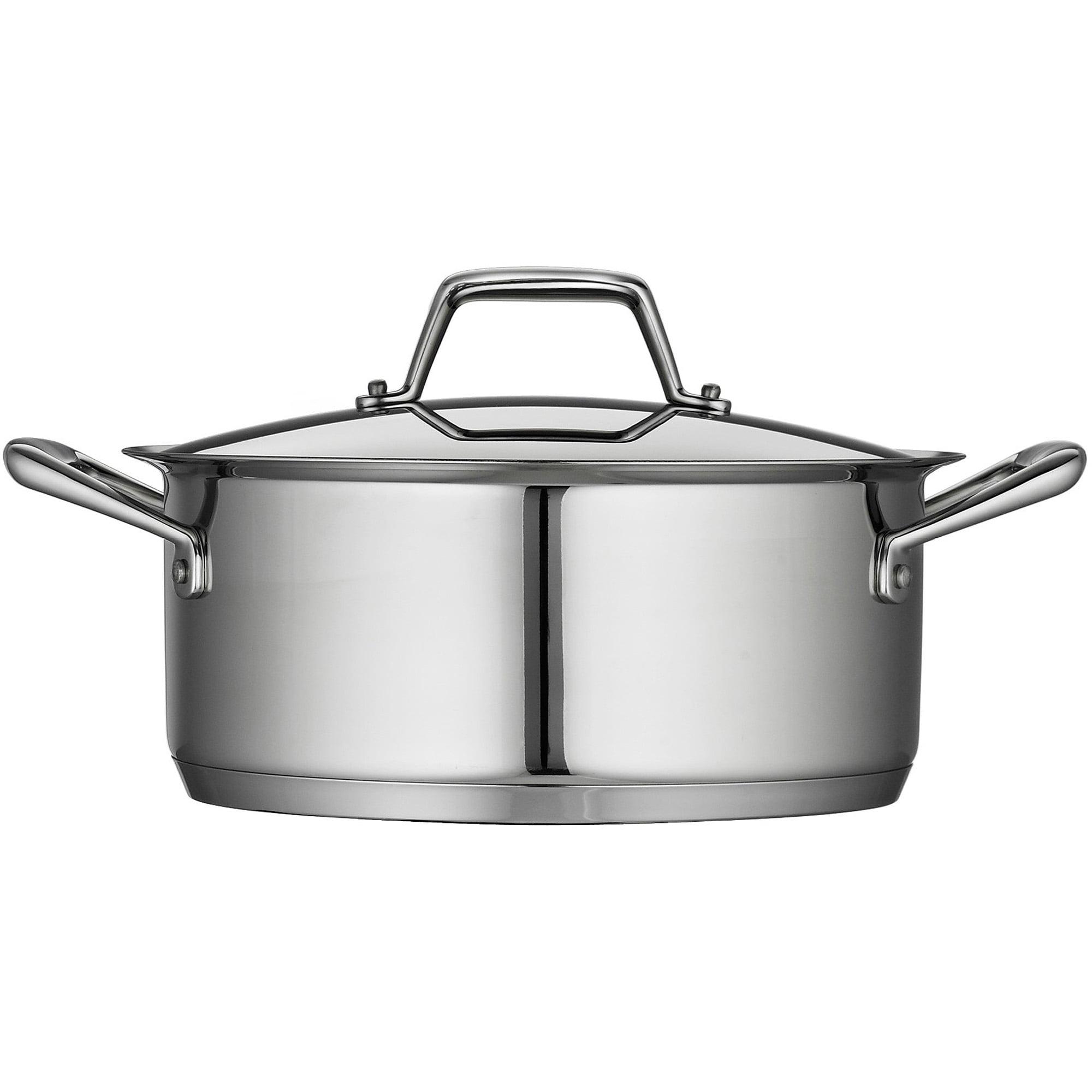 Stainless Steel 5-Quart Covered Dutch Oven with Tri-Ply Base