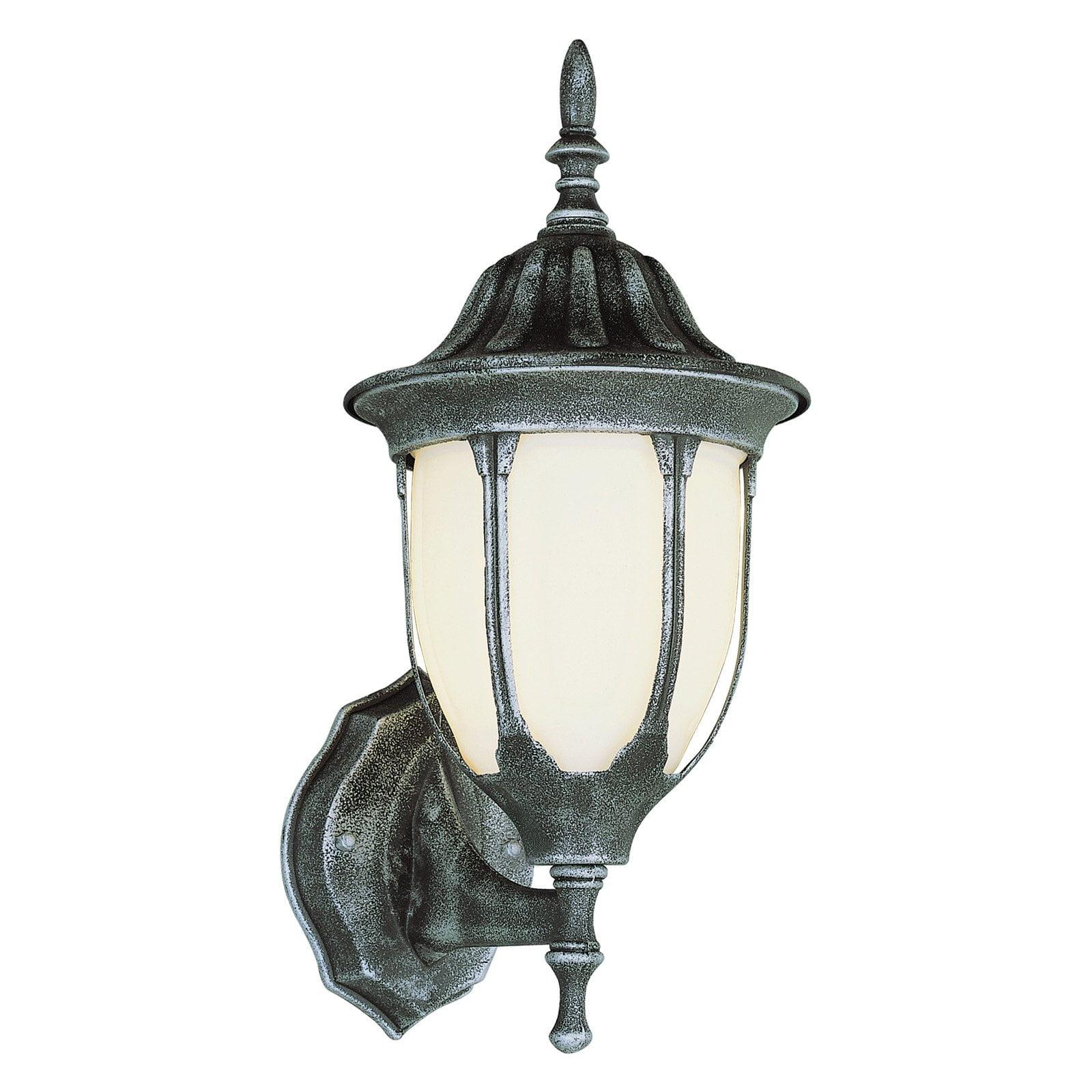 Elegant Black Opal Glass Coach Lantern Wall Light