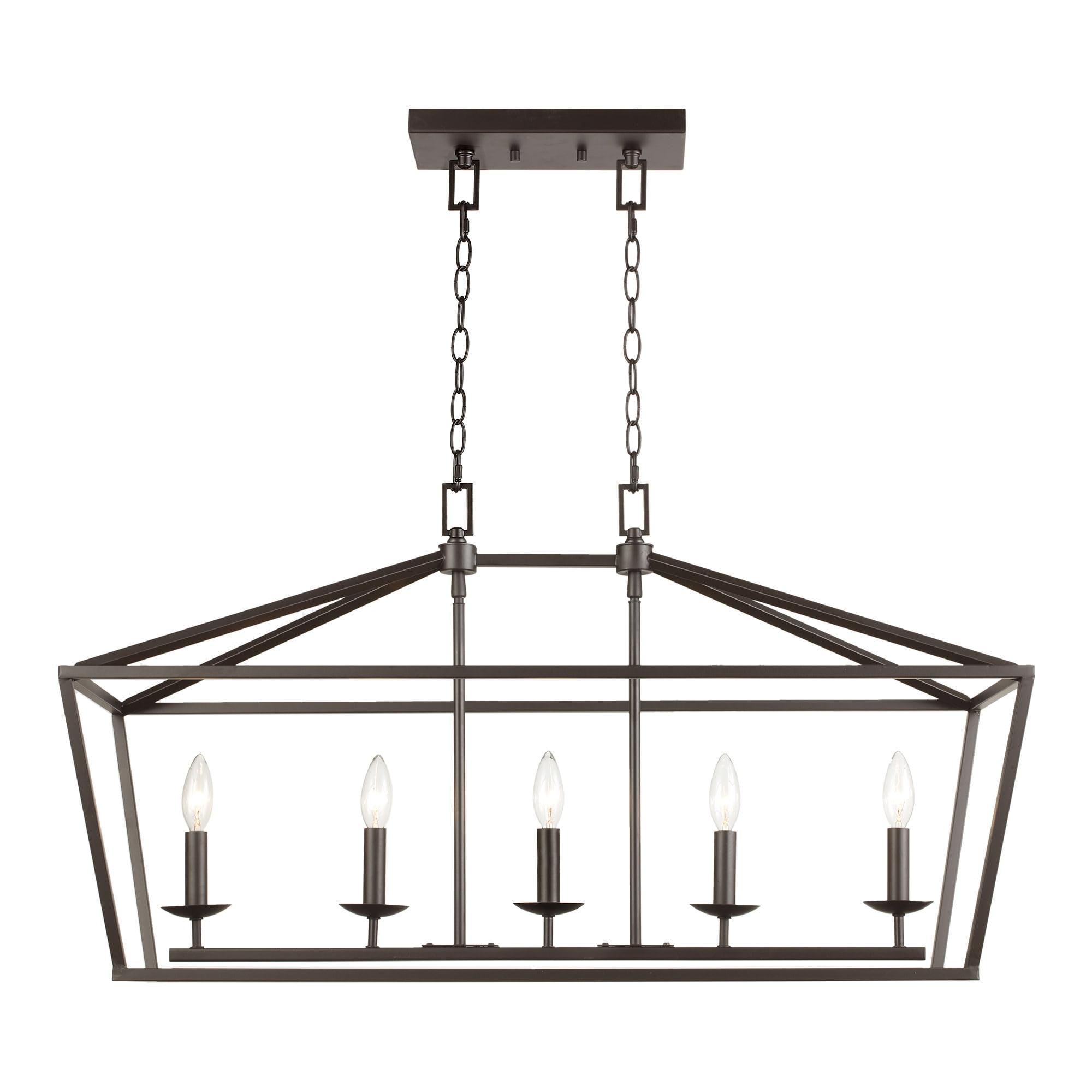 Lacey 5-Light Rubbed Oil Bronze Taper Candle Linear Chandelier