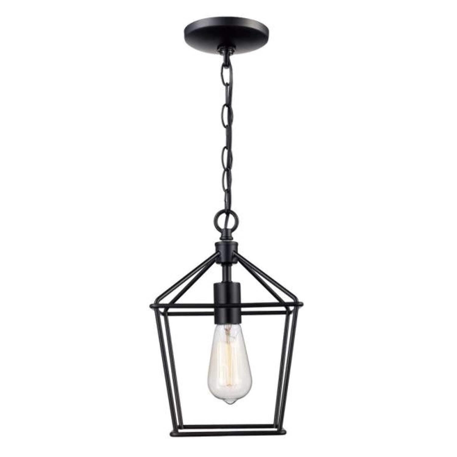 Lacey Too Farmhouse Industrial 8" Black Mini Pendant Light