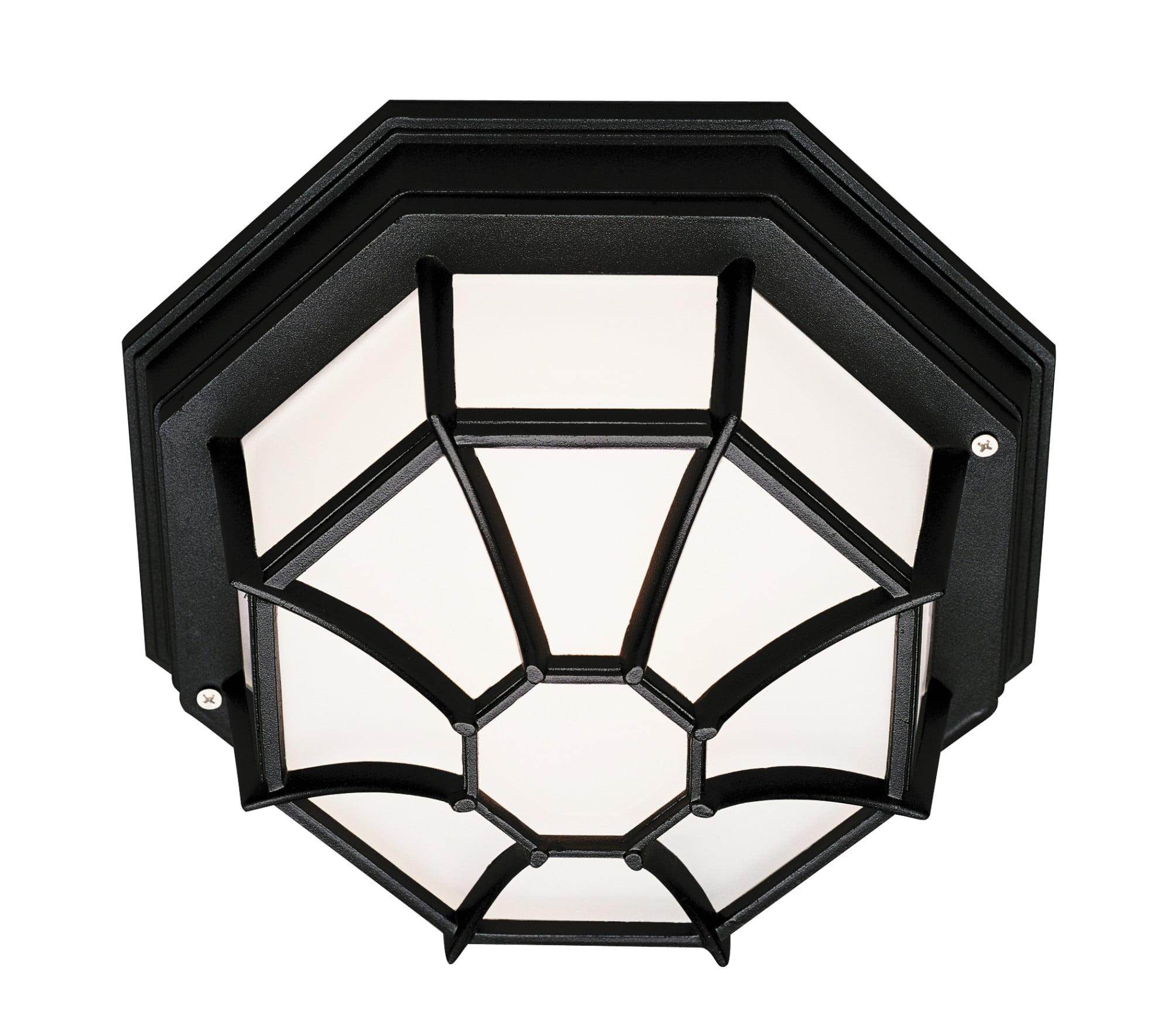 Trans Globe Lighting 40582 Wagon Wheel 1 Light Outdoor Flush Mount Ceiling Fixture - Black
