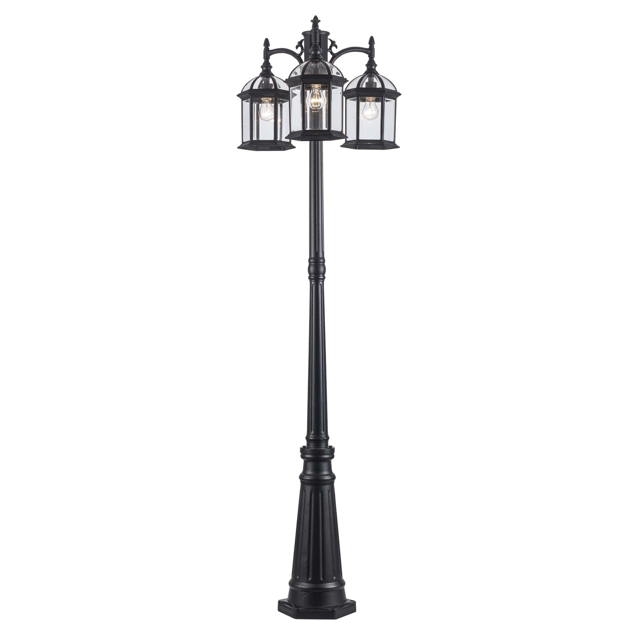 Trans Globe Lighting 4189 3 Light Outdoor Post Lantern - Black