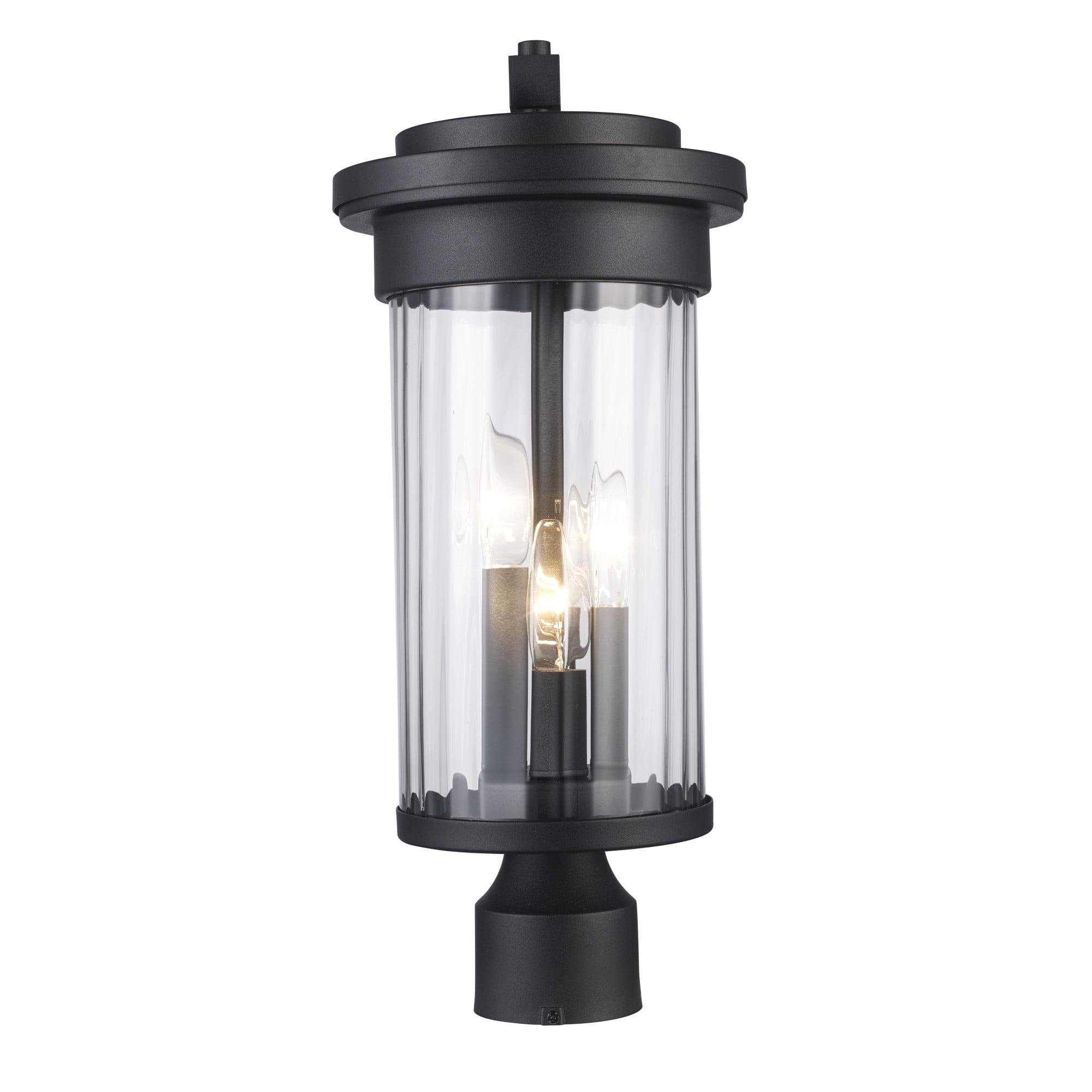 Carmel Elegance 19" Black Metal Outdoor Post Lantern