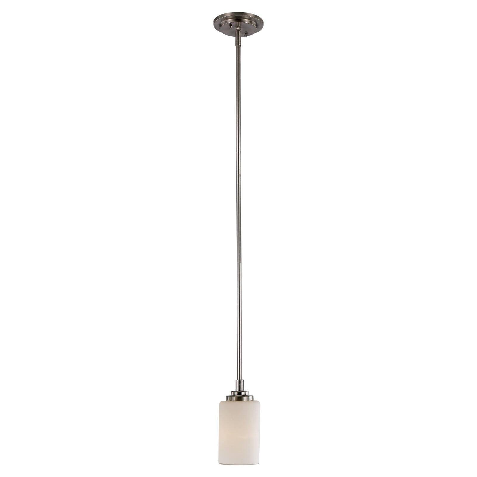 Brushed Nickel Mini Pendant with Frosted Glass Shade