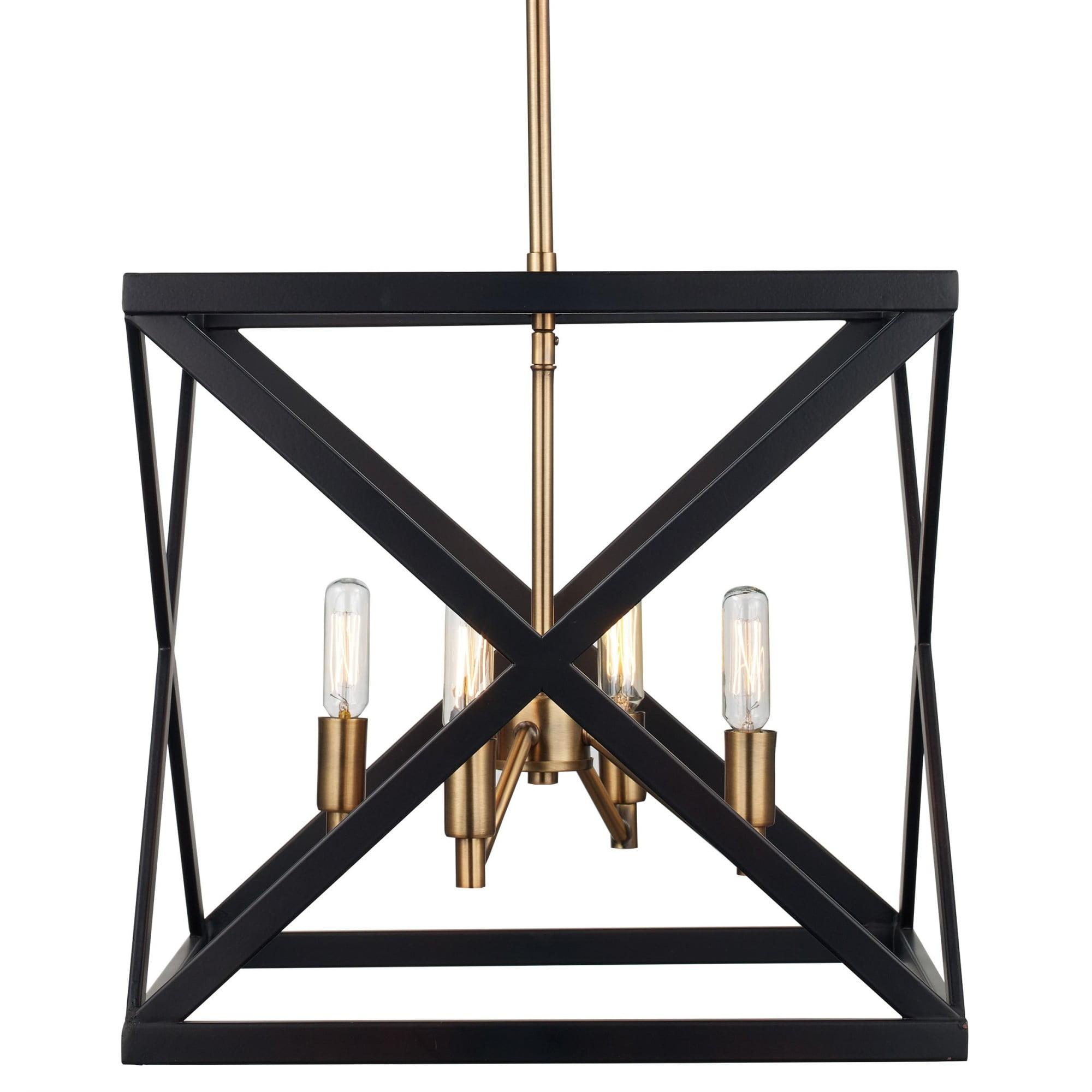 Ackerman 13" Rubbed Oil Bronze & Antique Brass LED Cage Pendant