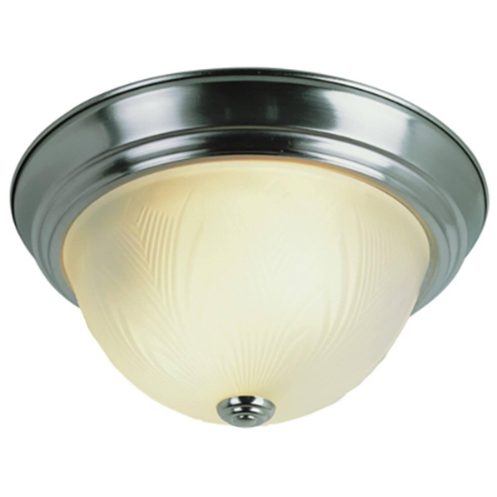 Elegant Del Mar 13" Brushed Nickel Flush Mount with Frosted Glass Shade