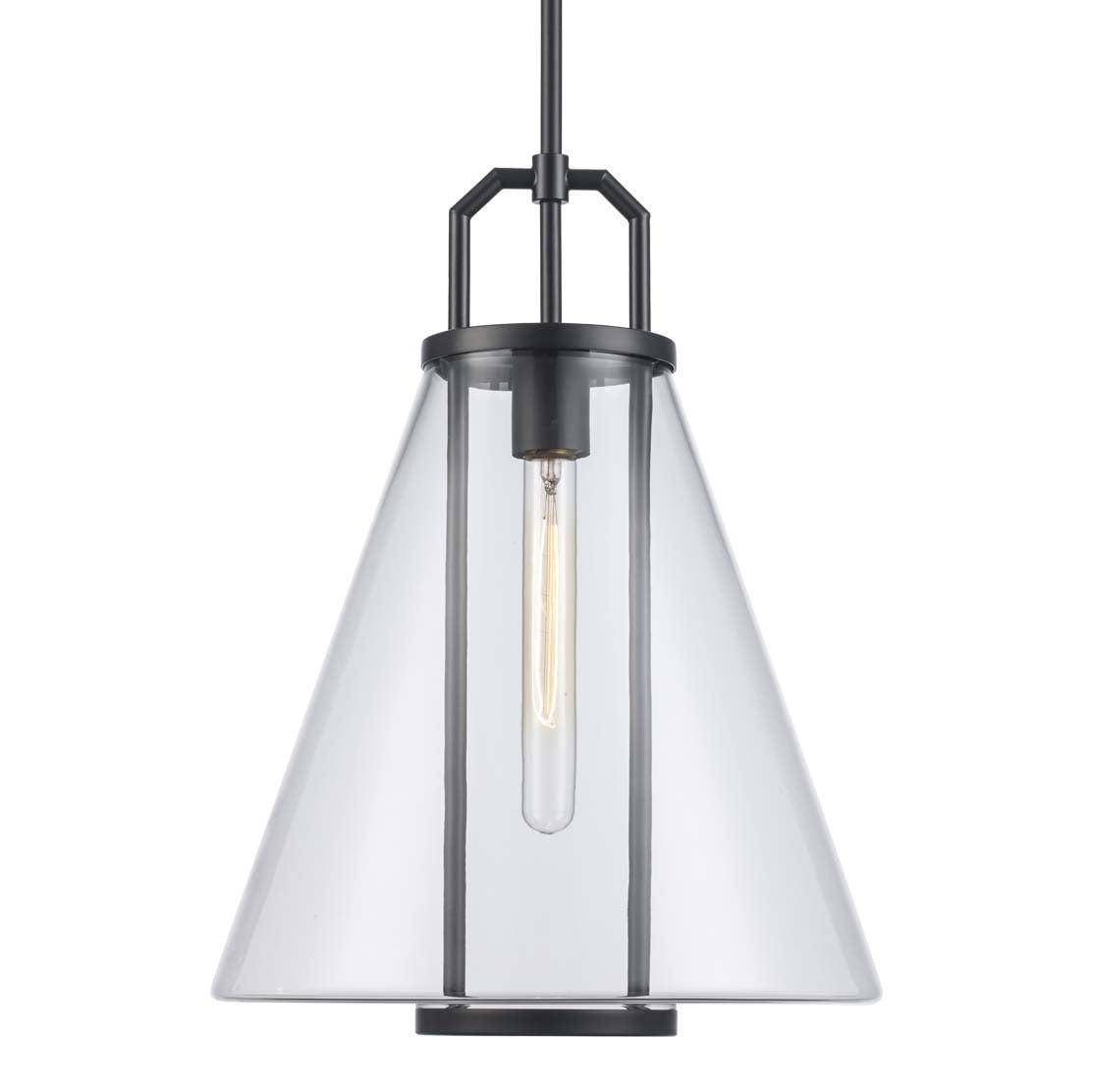 Black Modern Tapered Glass Pendant Light