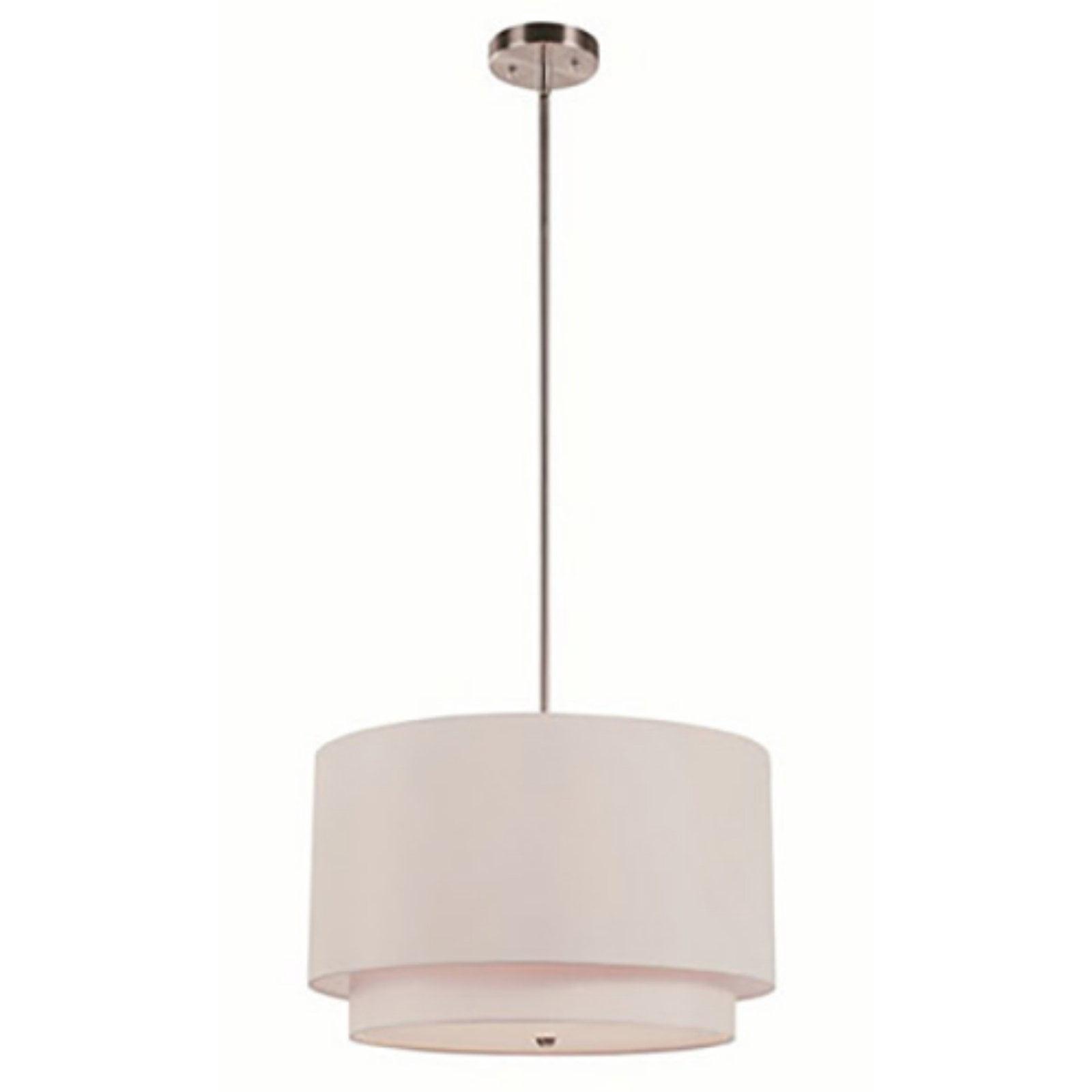 Schiffer Brushed Nickel 18" Drum Pendant with Ivory Shade