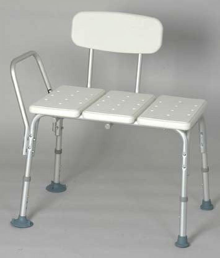 Adjustable White Plastic Tub Transfer Bench with Backrest