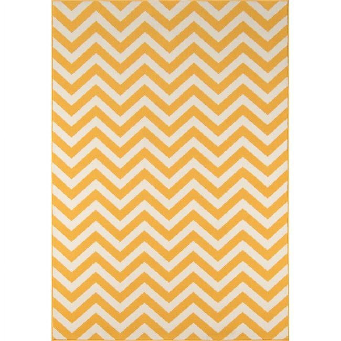 Transitional - Contemporary & Modern - Indoor & Outdoor - Striped Baja Egyptian Regional Machine Made Area Rug - Yellow - 1 ft. 8 in. x 3 ft. 7 in.