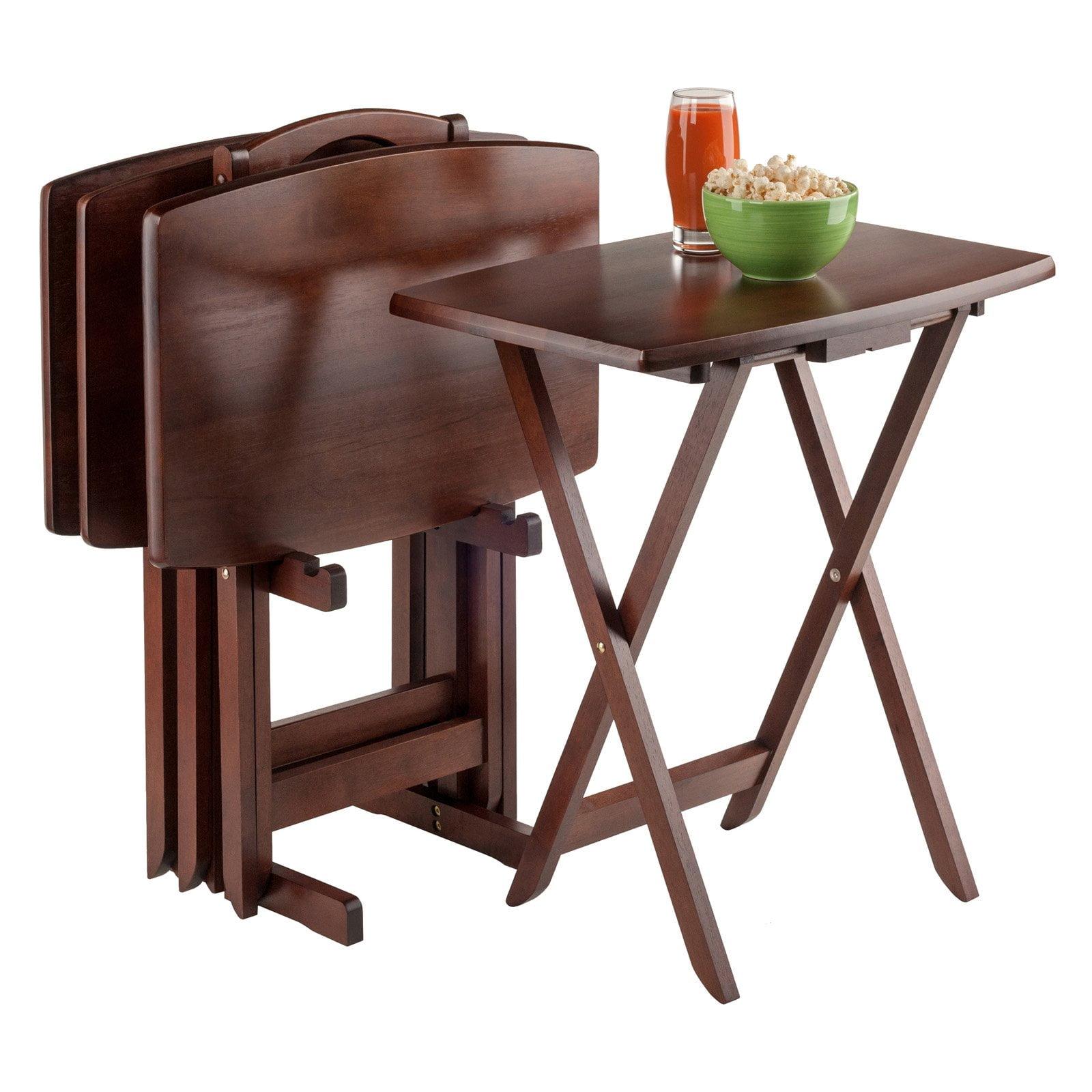 Winsome Oversized Walnut Snack Table Set, 5-Piece