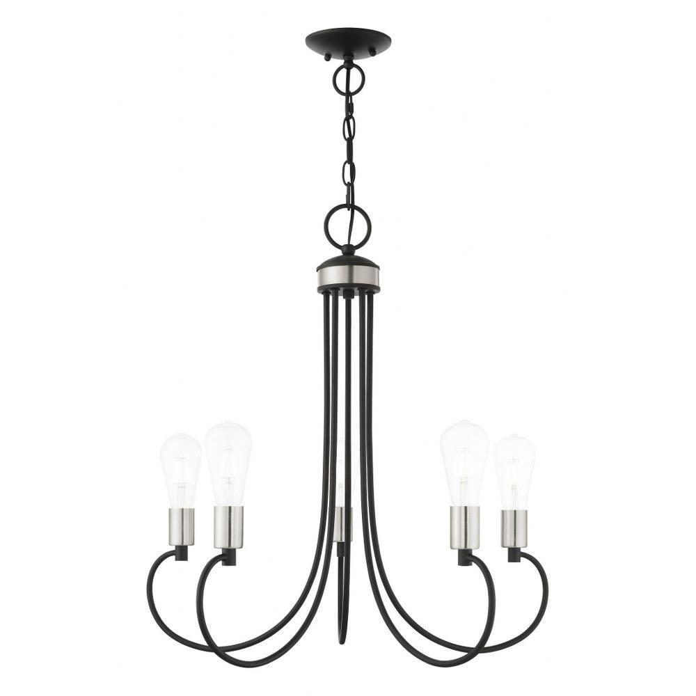 Livex Lighting Bari 5 - Light Chandelier in  Black
