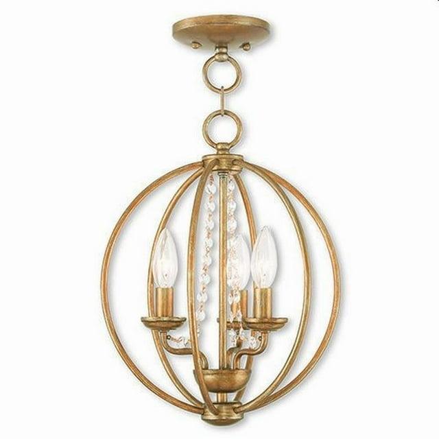 Livex Lighting Arabella 3 - Light Chandelier in  Antique Gold Leaf