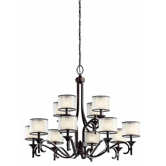 Transitional Twelve Light Chandelier-Mission Bronze Finish Bailey Street Home 147-Bel-553124