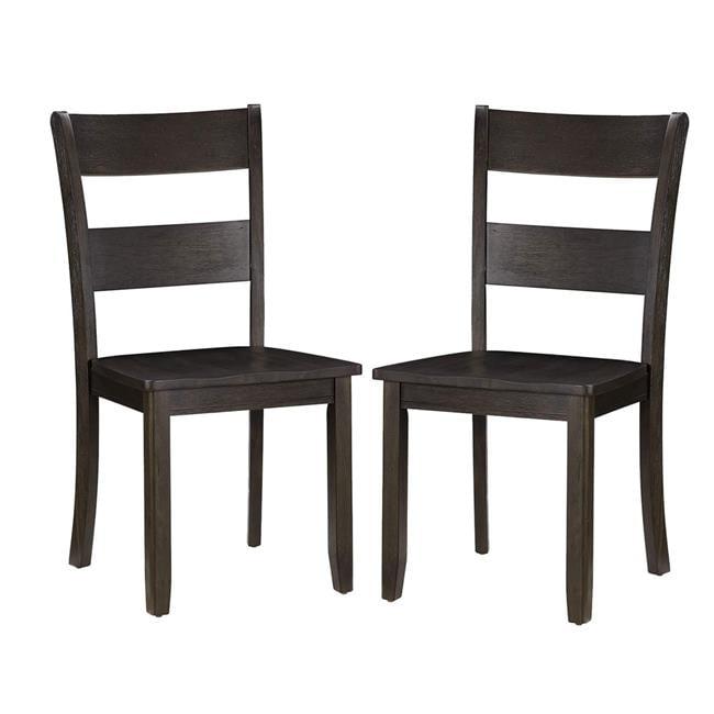 Transitional Dark Brown Solid Wood Ladderback Side Chair