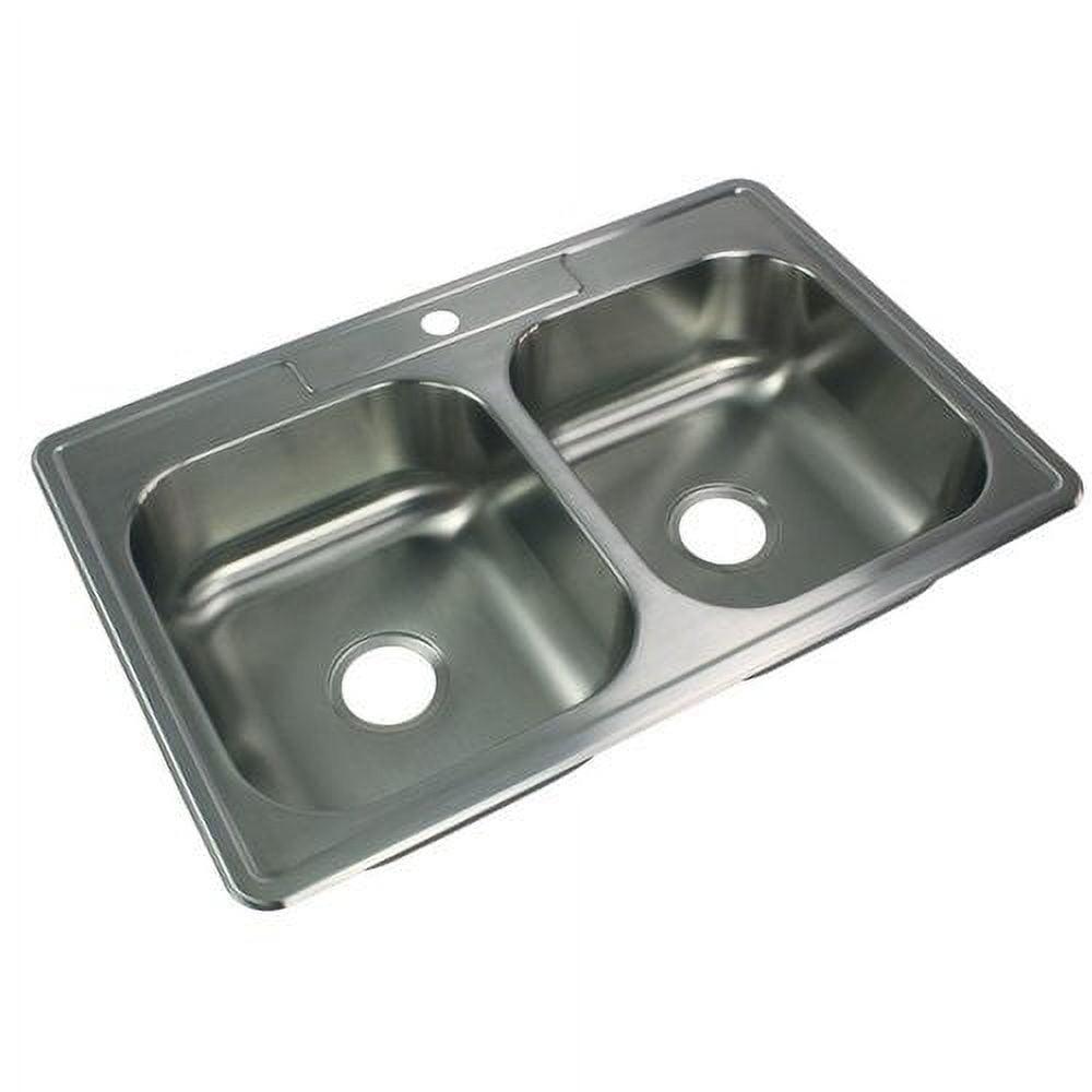 33'' L Drop-In Double Bowl Stainless Steel Kitchen Sink