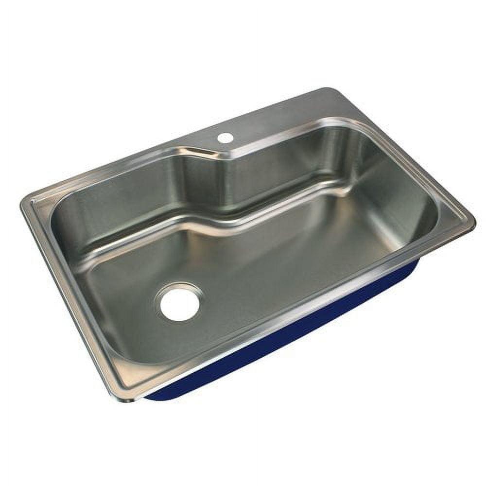 Meridian 33'' Brushed Stainless Steel Single Bowl Drop-In Kitchen Sink