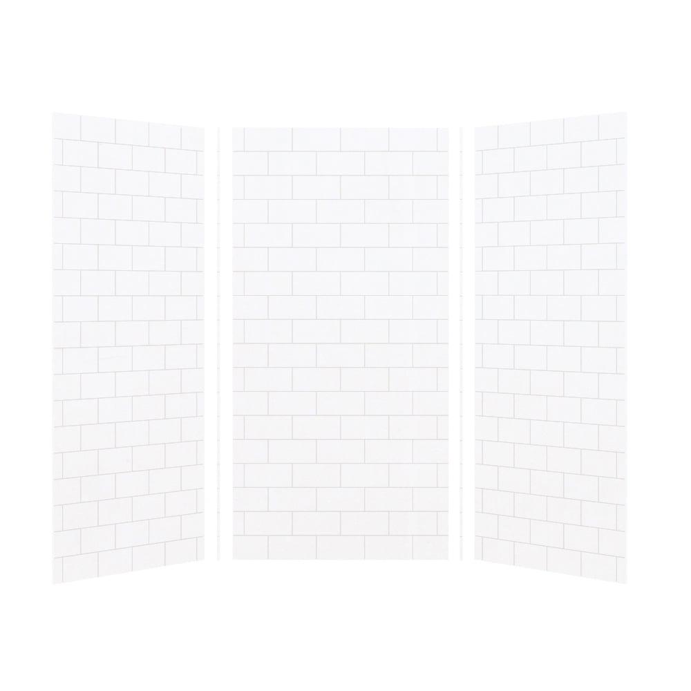 Transolid SWK363672-21 SaraMar 36-in X 36-in X 72-in Glue to Wall 3-Piece Shower Wall Kit, White