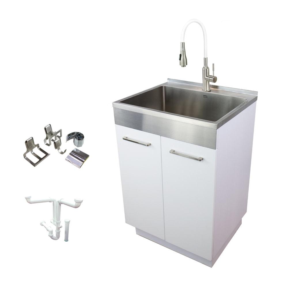 23.6" x 19.7" Free Standing Laundry Sink with Faucet