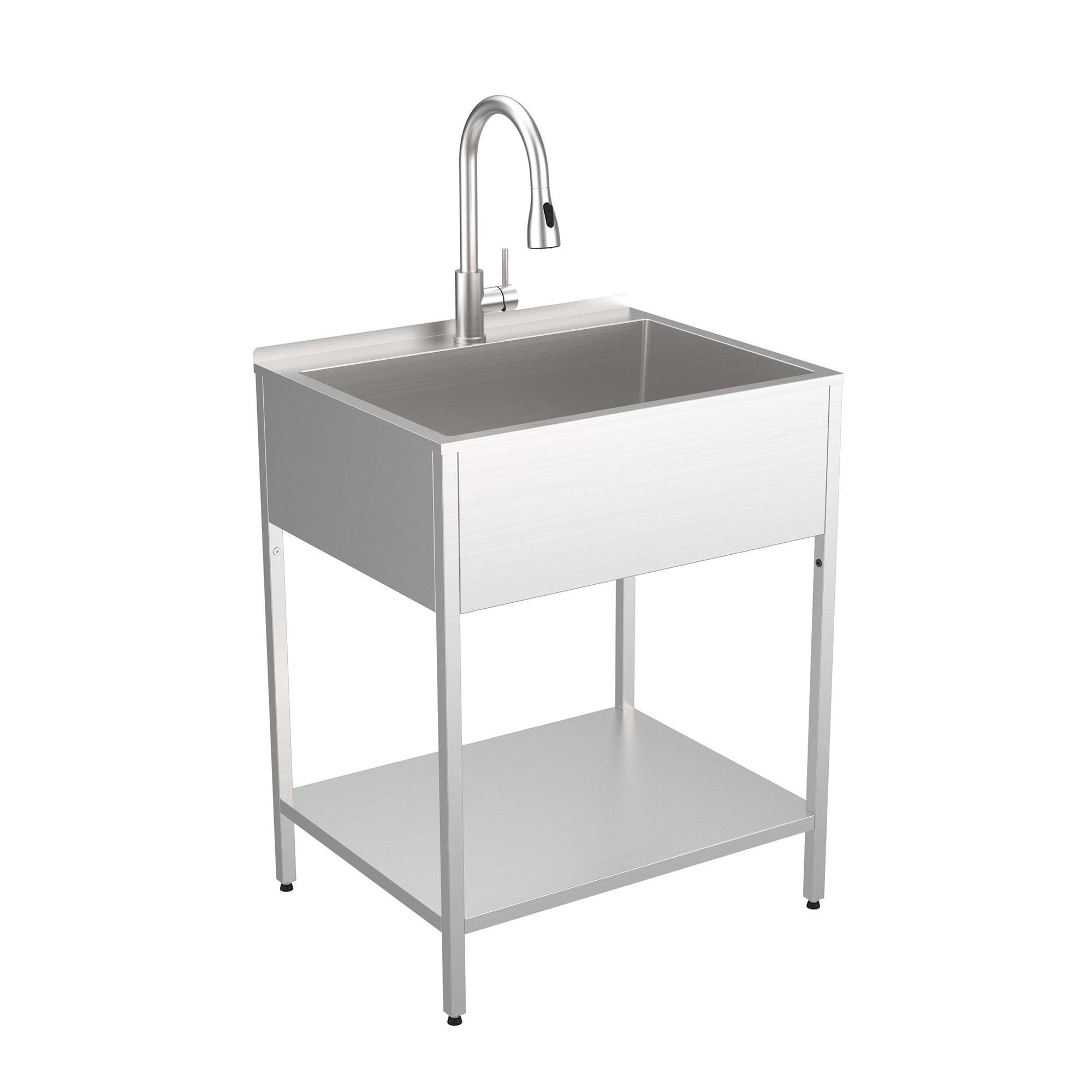 28'' L x 22.1'' W Free Standing Laundry Sink with Faucet