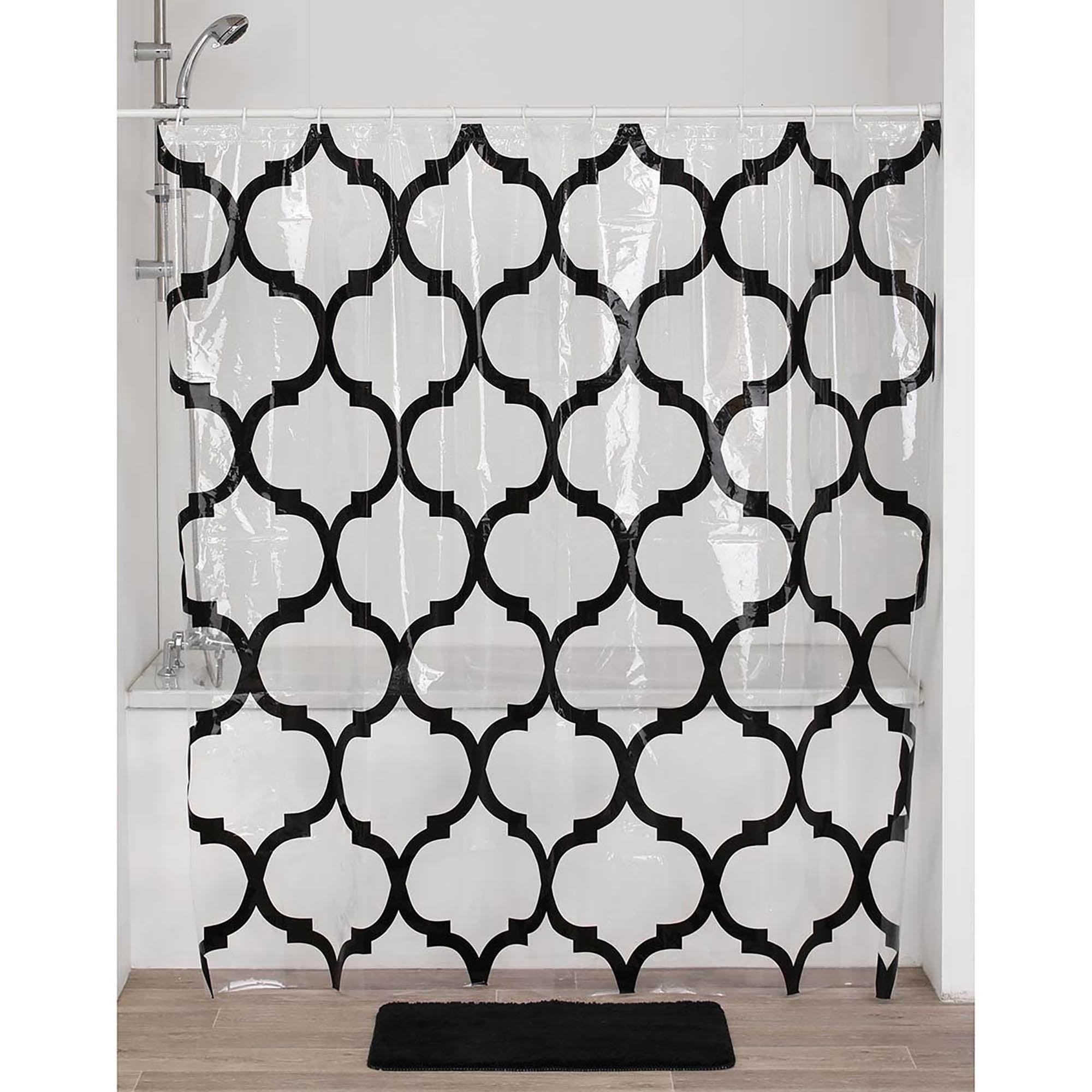 Evideco Abstract Transparent Peva Shower Curtain