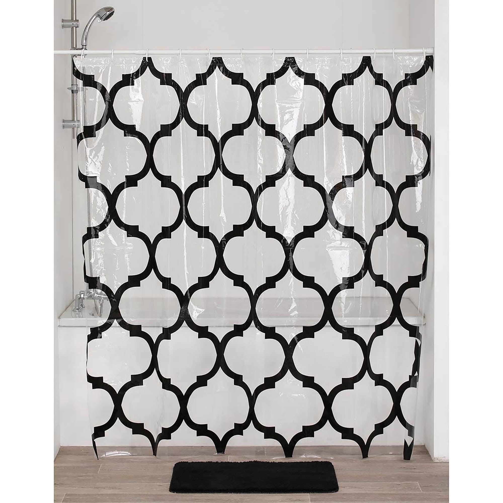 Evideco Abstract Transparent Peva Shower Curtain