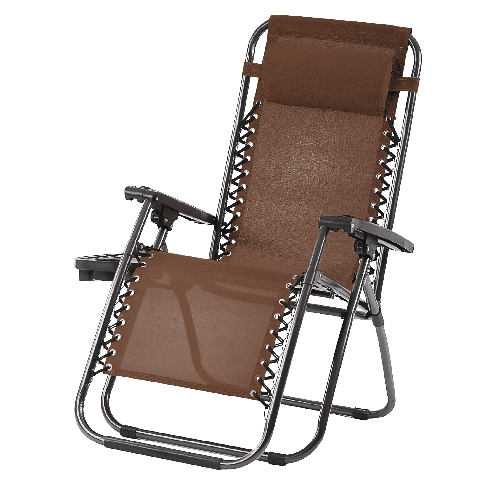 Set Of 2 Adjustable Zero Gravity Patio Chair Recliners W/ Cup Holders