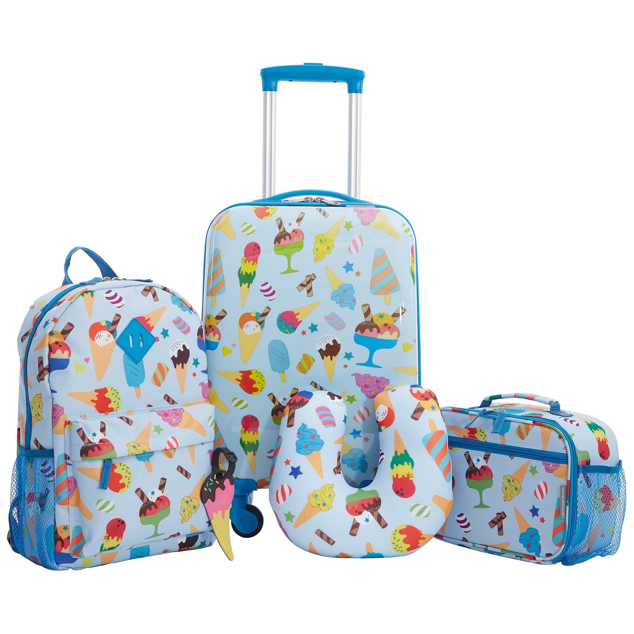 Travelers Club Kids' 5pc Hardside Checked Spinner Luggage Set - Ice Cream