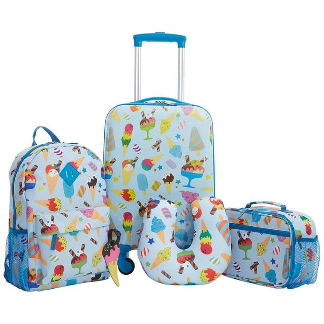 Travelers Club Kids' 5pc Hardside Checked Spinner Luggage Set - Ice Cream