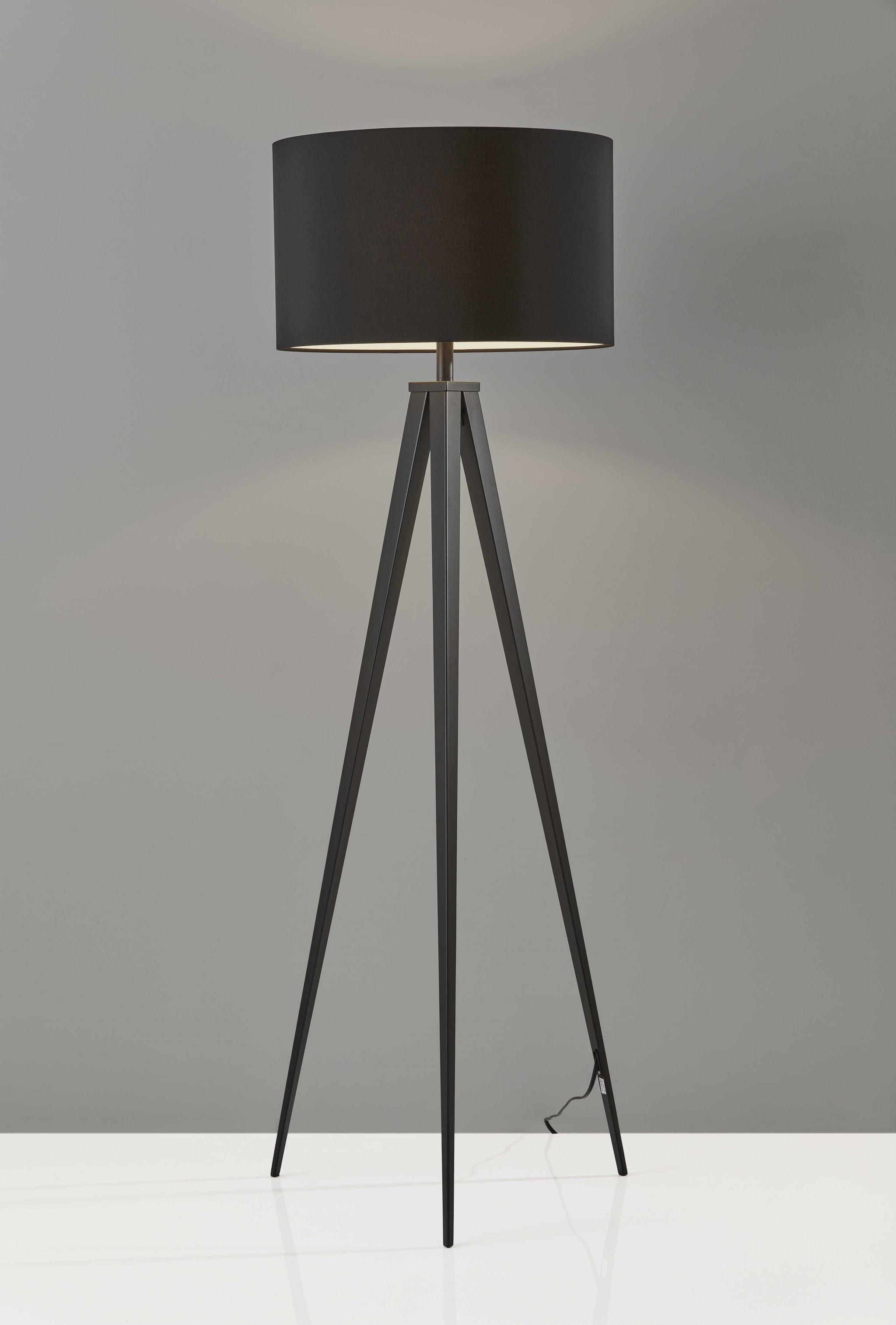 Treble Floor Lamp Three Black Metal Legs