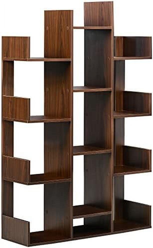 HOMCOM Tree Bookshelf, Modern Freestanding Bookcase with 13 Open Shelves, Display Unit for Living Room, Study, or Office