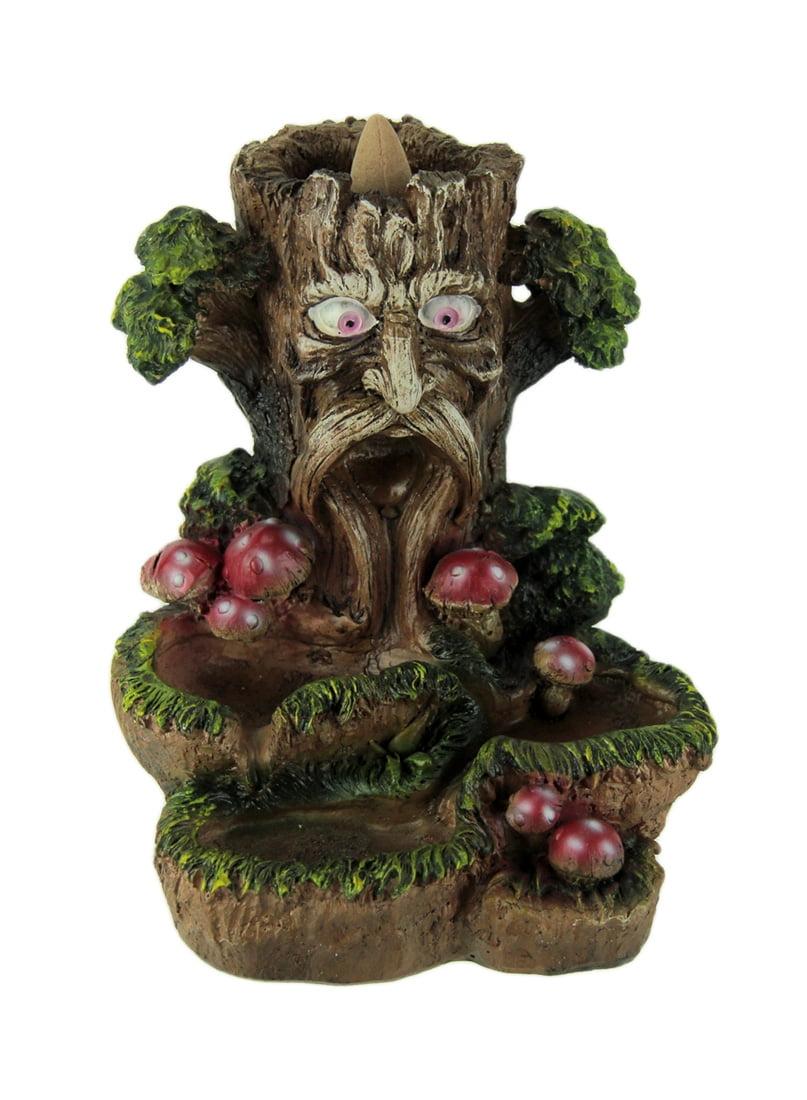 Enchanted Forest Tree Man & Toadstools Backflow Incense Burner