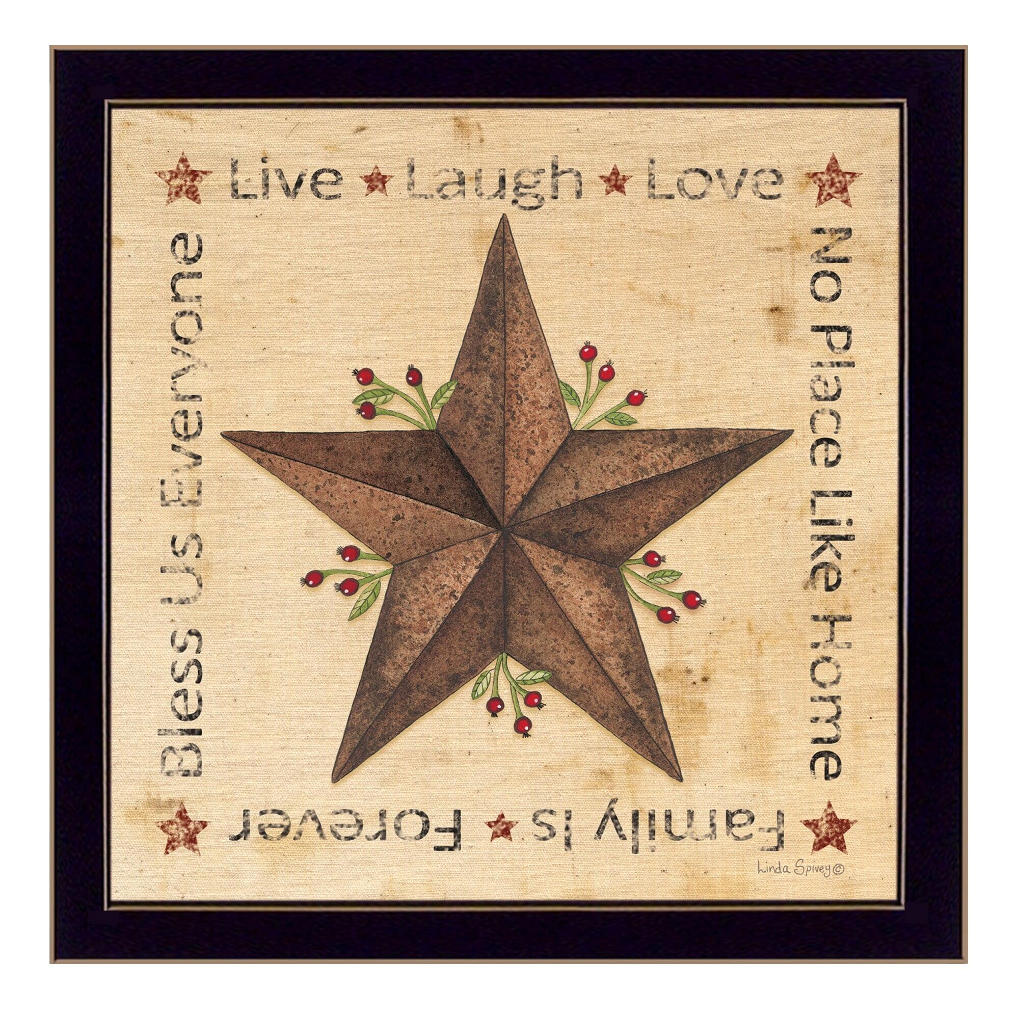 Trendy Decor 4U 'Live Laugh Love - Barn Star' Framed Textual Art