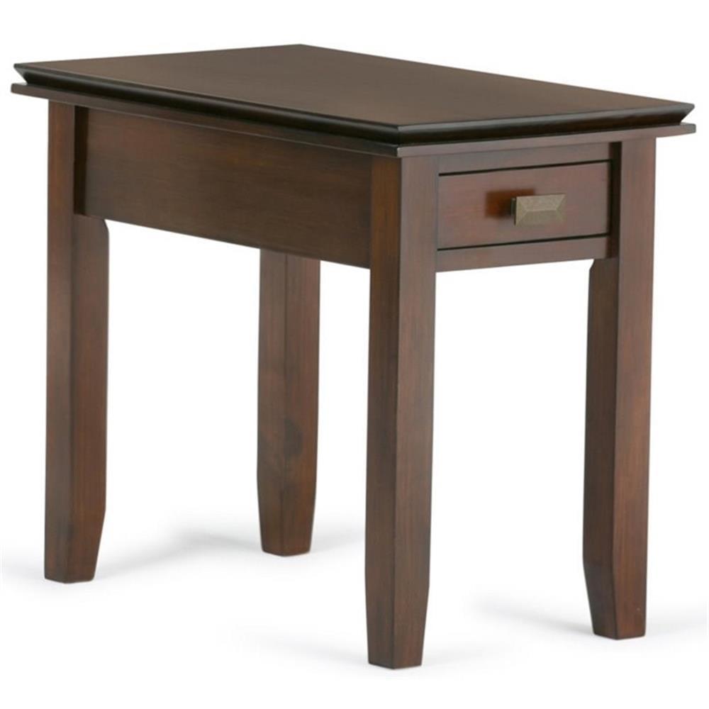 Simpli Home Artisan Solid Wood Transitional Narrow Side Table with Drawer