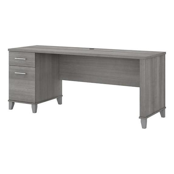Bush Furniture Somerset 72" Single Pedestal Desk, Platinum Gray