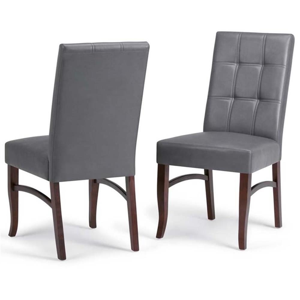 Simpli Home Ezra Dining Chair (Set of 2) in Stone Grey