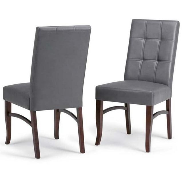 Simpli Home Ezra Dining Chair (Set of 2) in Stone Grey