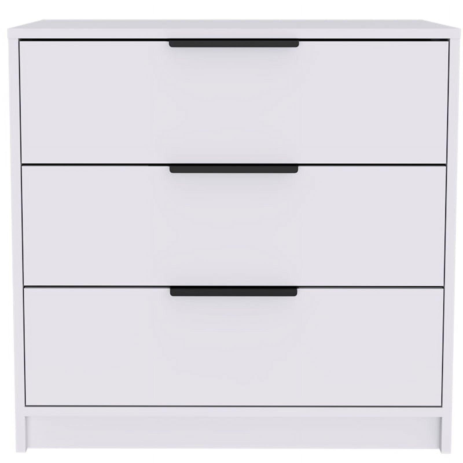 Modern Industrial White 3-Drawer Horizontal Dresser