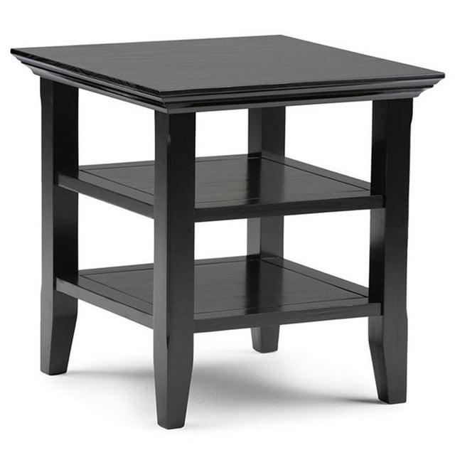 Simpli Home Acadian Solid Wood Transitional Table with Open Shelves