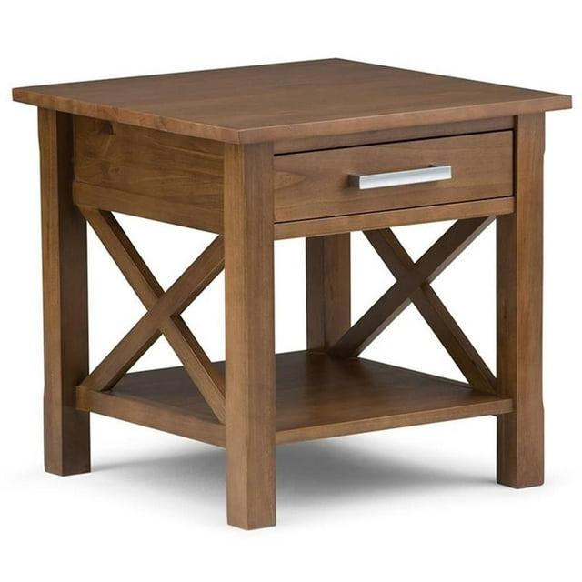 Simpli Home Kitchener 21"W Solid Mango Wood Square End Table with Storage Drawer