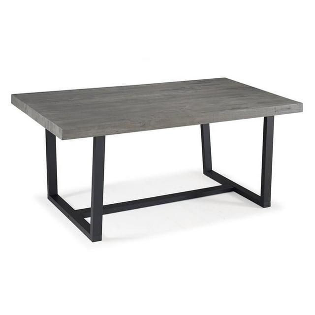 72" Modern Farmhouse Solid Wood Distressed Plank Top Dining Table Gray - Saracina Home