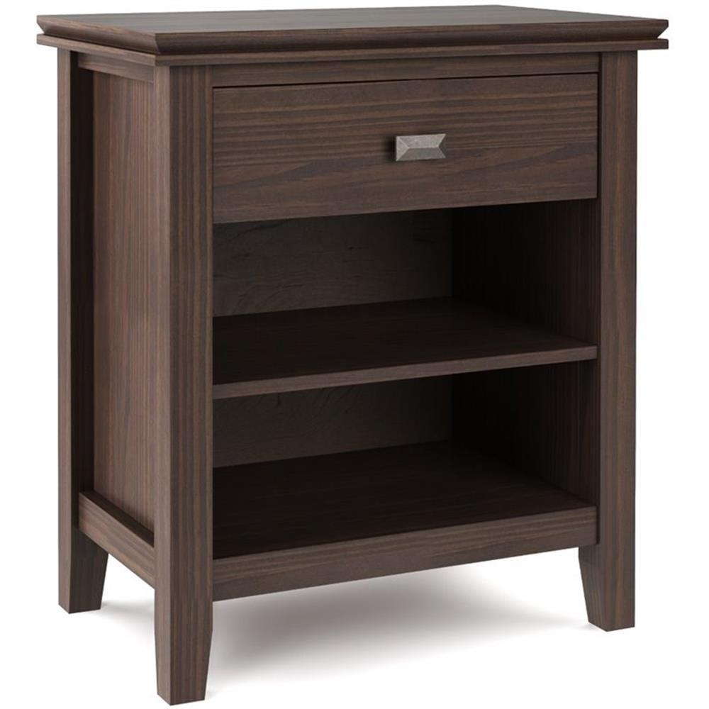 Simpli Home Artisan 24"W Solid Wood Nightstand with Drawer and Shelves