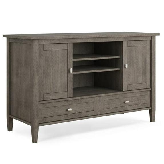 Trent Home Wood 47" Transitional TV Media Stand in Farmhouse Gray