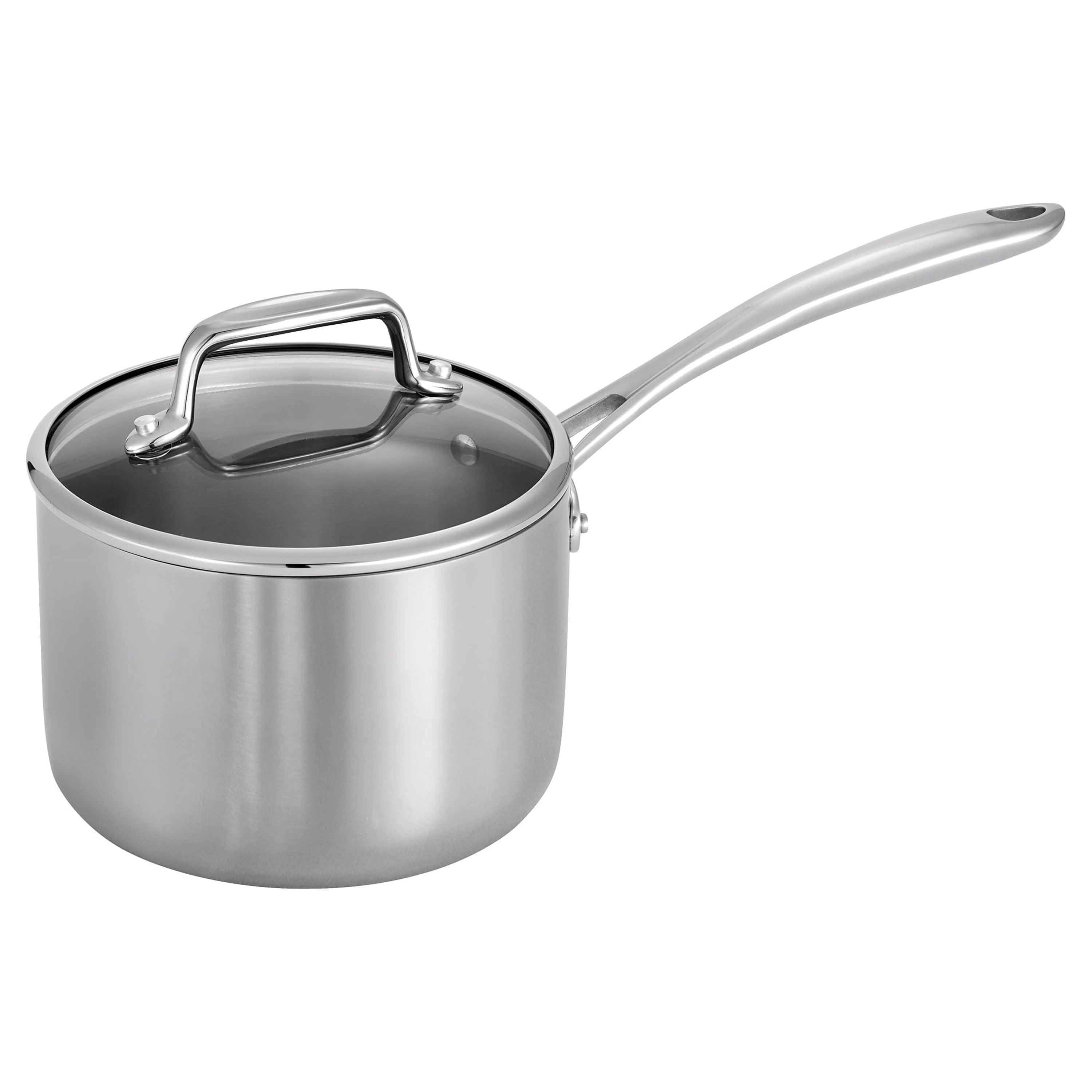 Tri-Ply Clad 2 Qt Stainless Steel Sauce Pan with Glass Lid