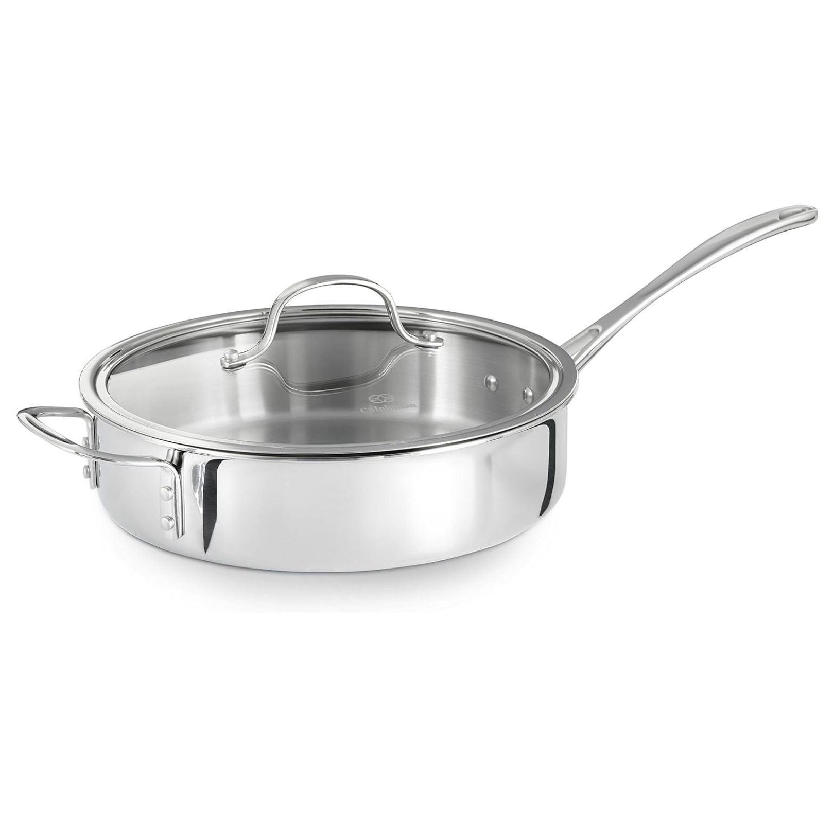 Tri-Ply Stainless Steel 3-Quart Deep Saute Pan with Lid